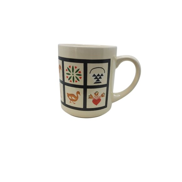 Vintage Ceramic Mug With Folk Art Design - Picture 3 of 5